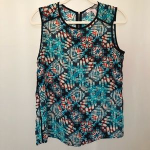 Forever 21 Patterned Blouse with Zipper Detail